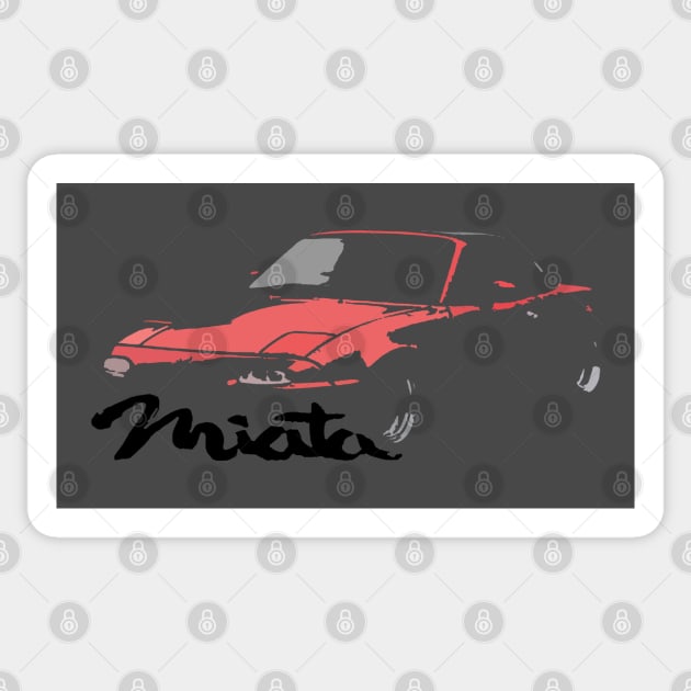 Miata MX5 I NA Red Cutout Sticker by CharlieCreator